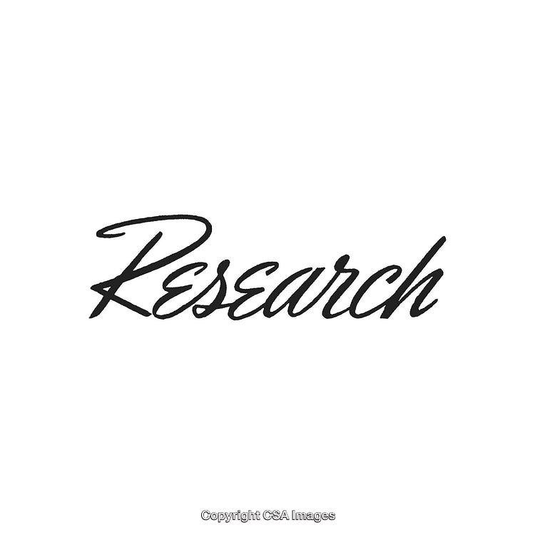 Elegant Handwriting of the Word Research on a Minimalist White Background