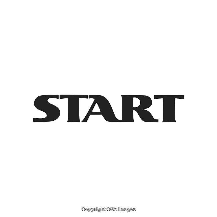 Bold Typography of the Word 'Start' on a Clean White Background