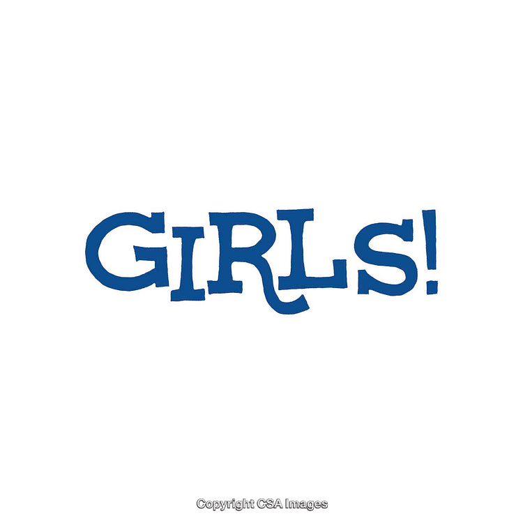 Blue Bold Girls Typography on a White Background