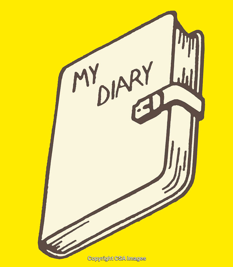 Illustration of a Personal Diary on a Bright Yellow Background