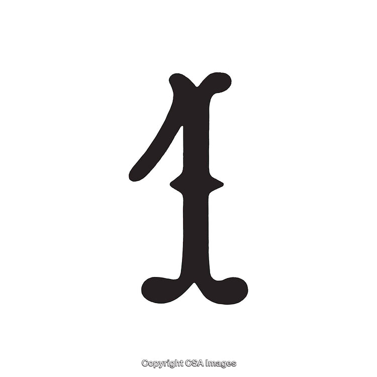 Decorative Representation of the Number One in Black on White