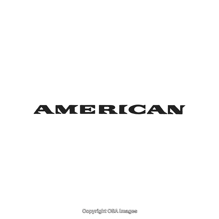 Bold American Text Design in Black on White Background
