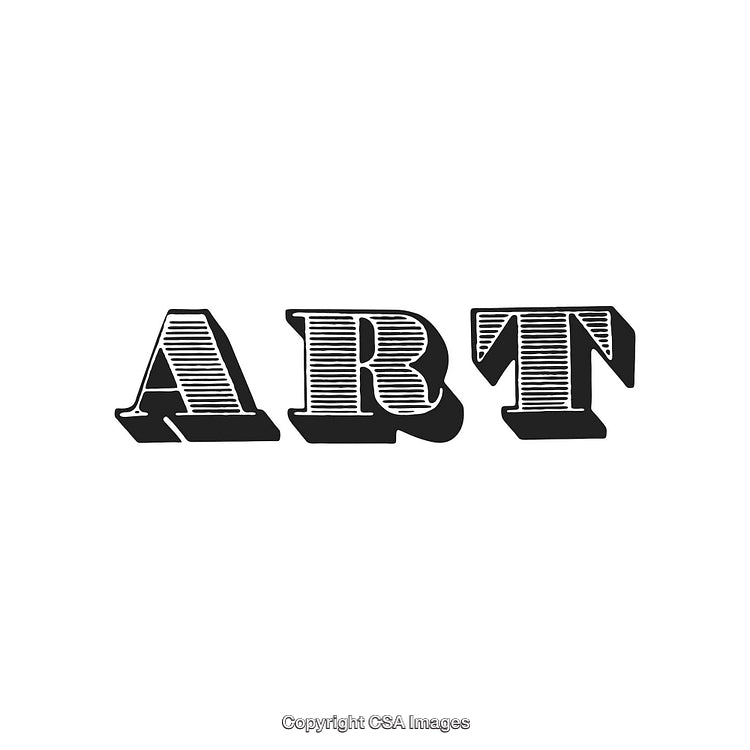Artistic Typography Design with Vintage Styled Bold Lettering on White Background