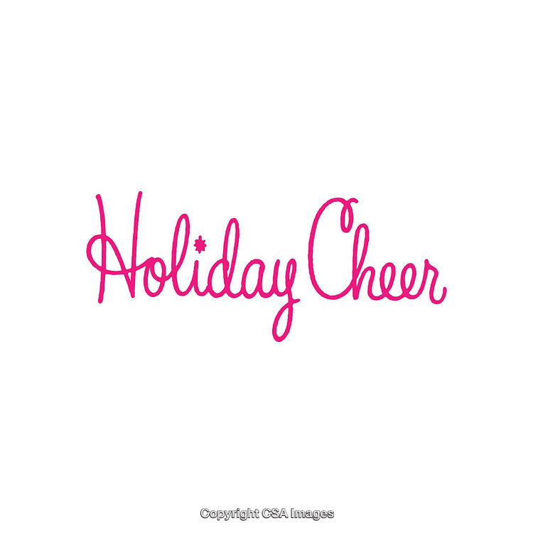 Pink Holiday Cheer Text Design on a White Background