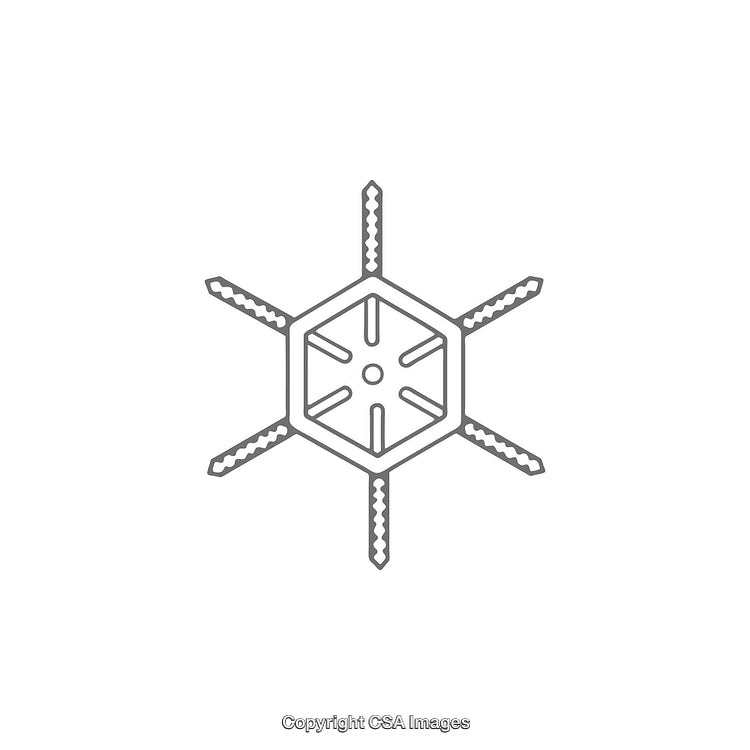 Geometric Hexagonal Shape with Angled Detailing and Symmetry