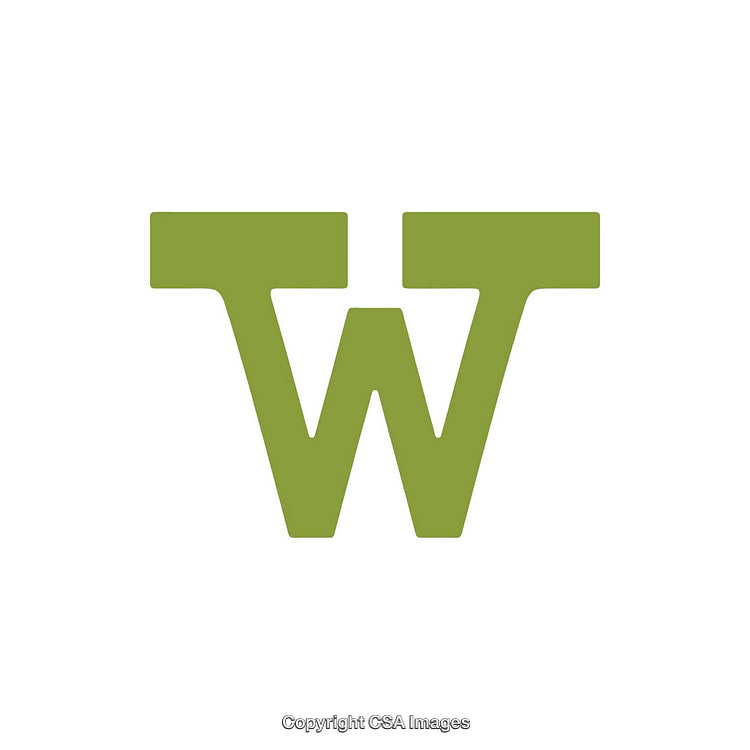Stylized Green W Letter Logo Design with Bold Typography