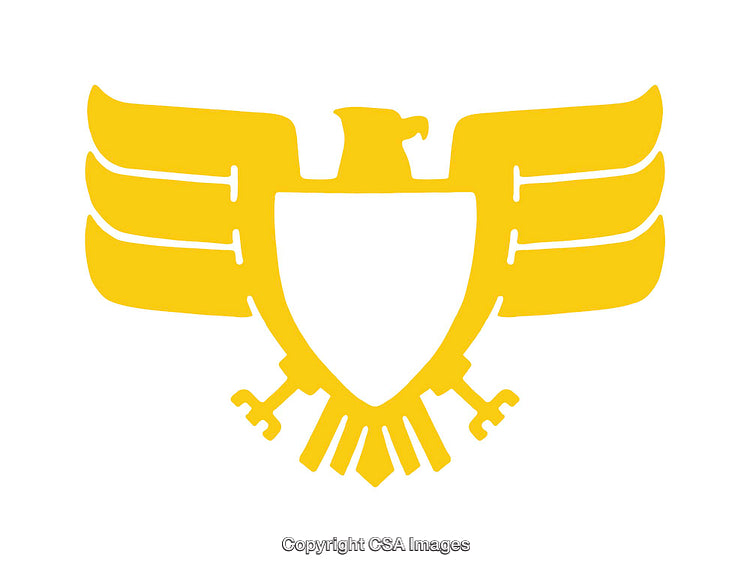 Golden Eagle Emblem with Wings and Shield Icon
