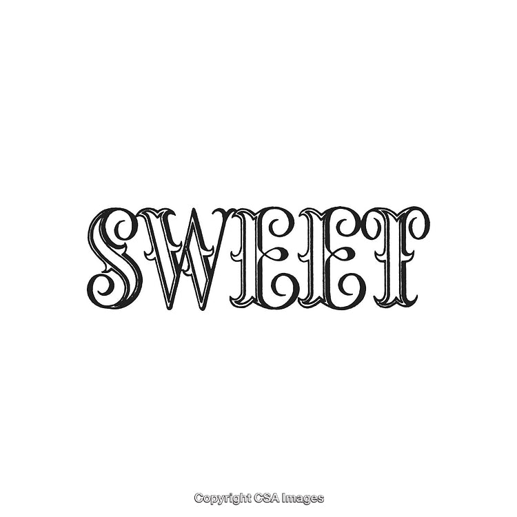 Intricate Vintage Typography Art Featuring the Word Sweet in Decorative Font