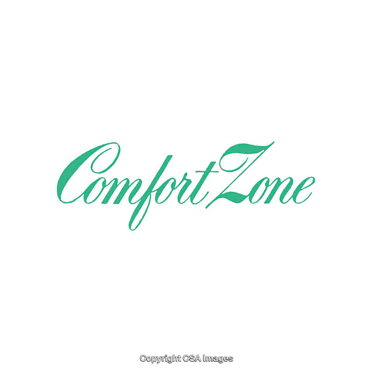 Elegant Green Calligraphy Displaying the Words 'Comfort Zone' on White Background