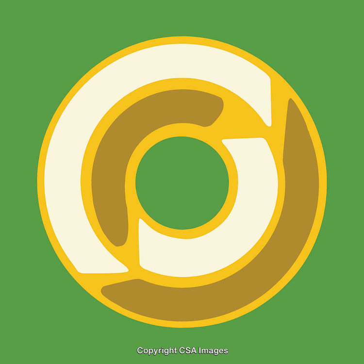 Stylized Minimalistic Design Featuring Abstract Letter "O" on Green Background