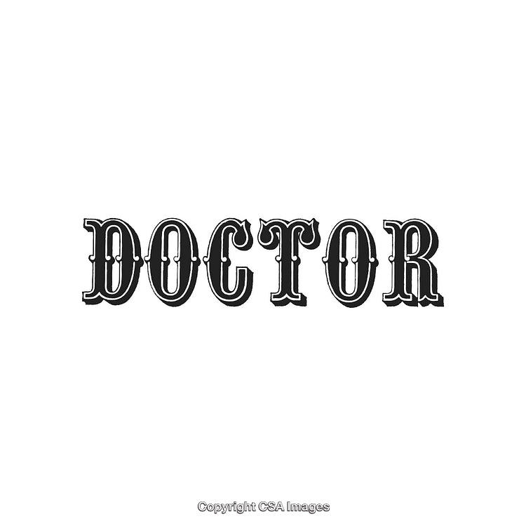 Vintage Typography with the Word 'Doctor' in Monochrome Design