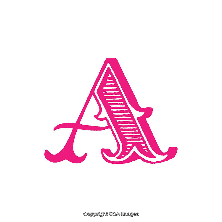 Elegant Pink Stylized Letter A on White Background