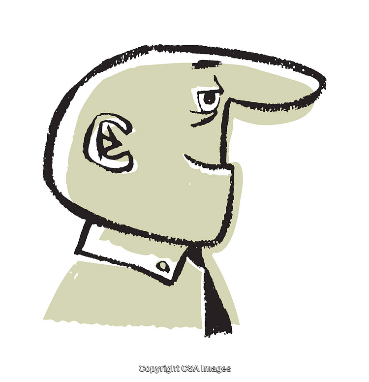 Cartoon Illustration of a Profile View of a Male Face
