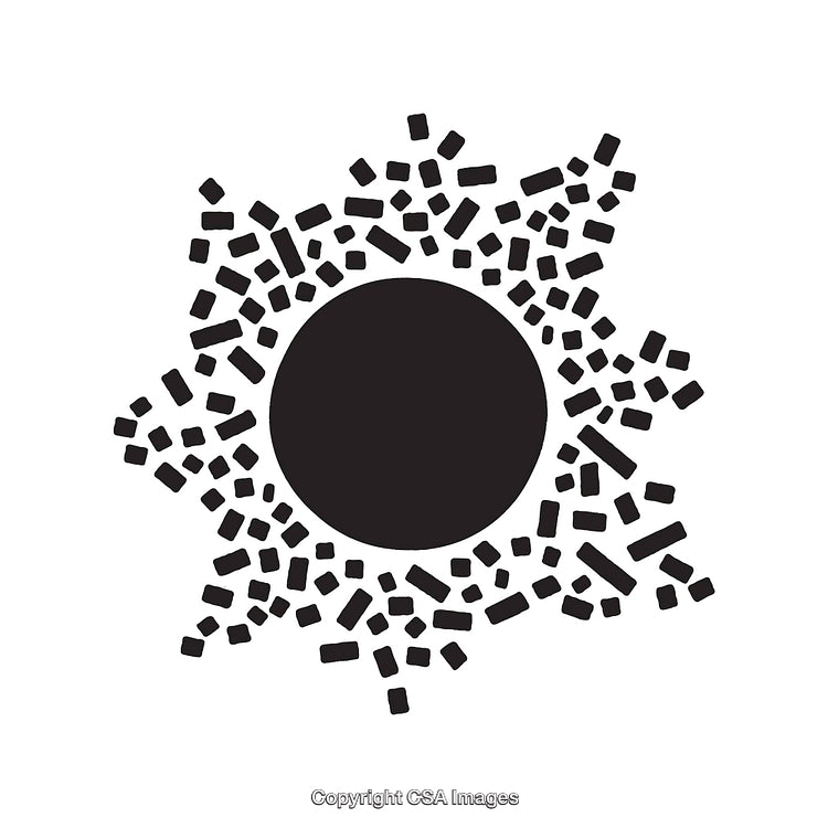 Abstract Black and White Design with Circular Center Elements