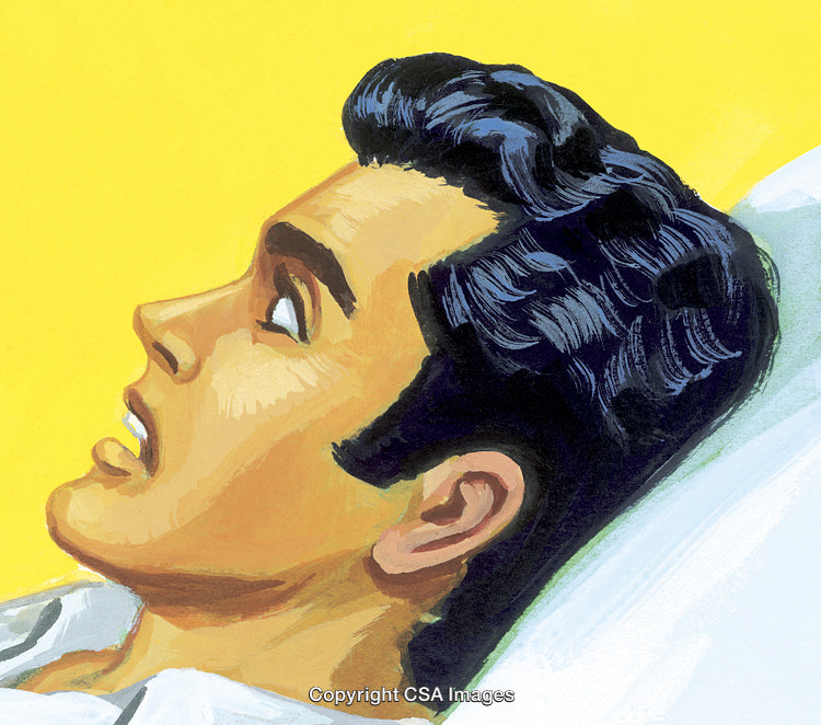 Illustration of Man Looking Surprised with Yellow Background