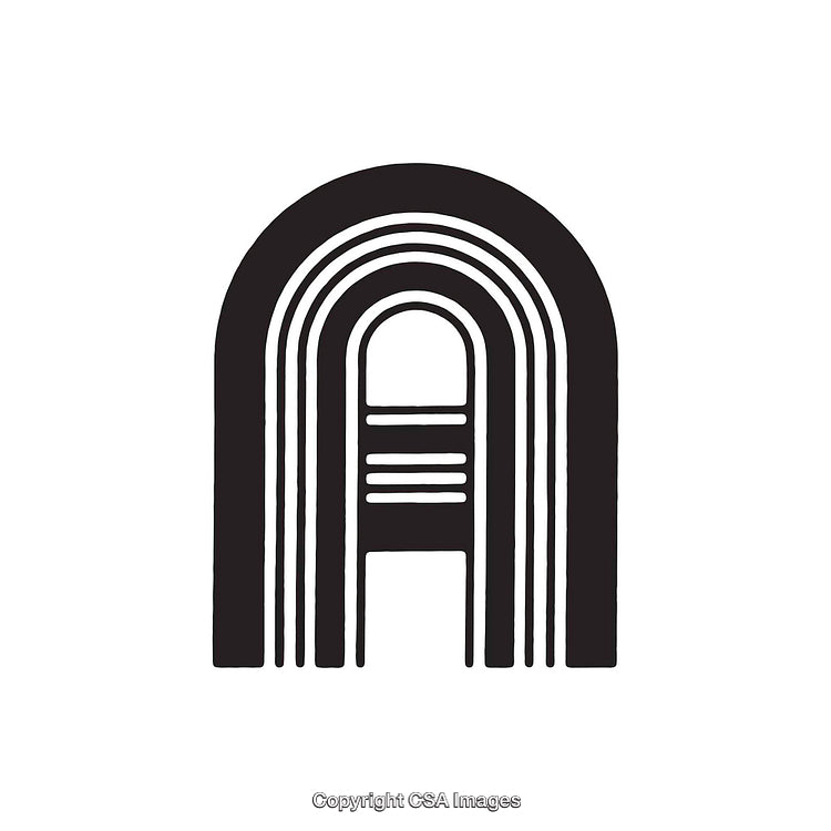 Minimalistic Graphic Depiction of the Letter A with Bold Lines