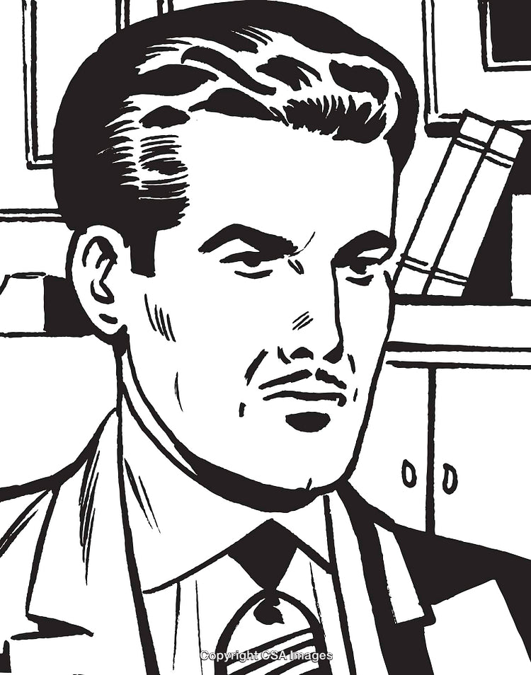 Retro Style Illustration of a Man Dressed in a Professional Suit