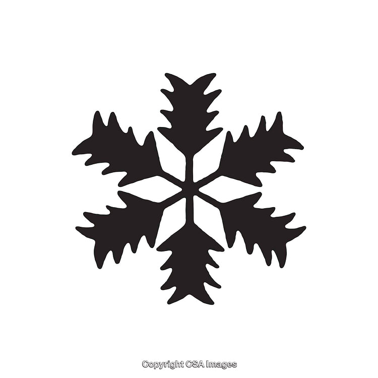 Simple Black Snowflake Icon on White Background
