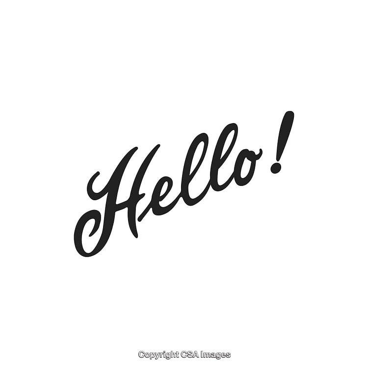 Elegant Handwritten Hello Text Lettering with Bold Decorative Style