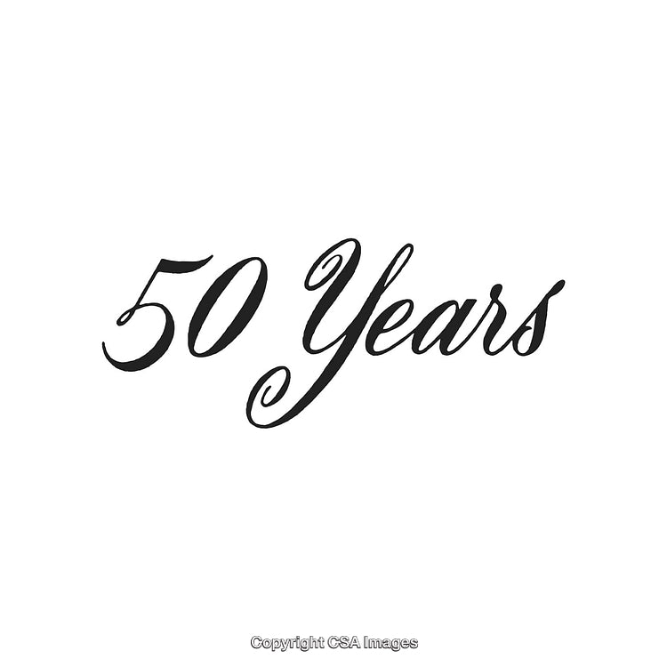 Elegant Celebration of 50 Years in Classic Script Design