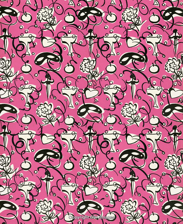Pink and Black Mask Pattern