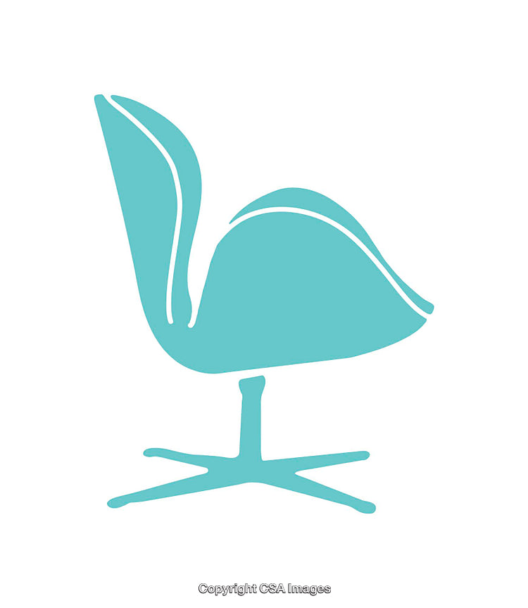 Turquoise Icon of a Modern Swivel Chair with Unique Design