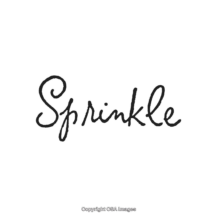 Handwritten Word 'Sprinkle' in Black Script on a White Background