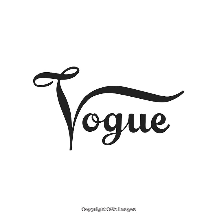 Elegant Typographic Design Featuring the Word Vogue in Calligraphic Style