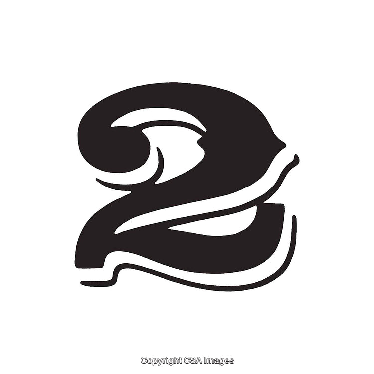 Bold Artistic Design Featuring the Number Two in Black and White