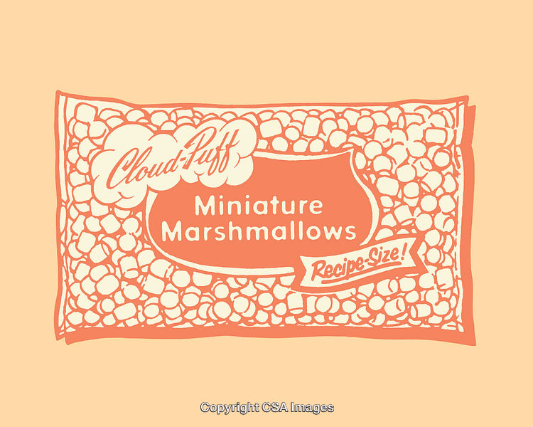 Retro Styled Graphic of a Marshmallow Packaging Design