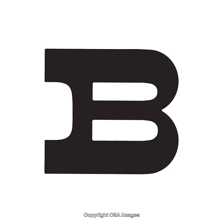 Bold Black Letter B on a Plain White Background
