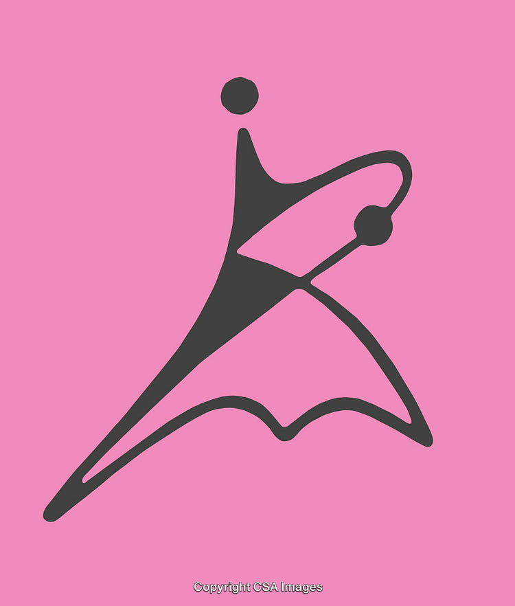 Abstract Black Line Art Over Pink Background Illustration