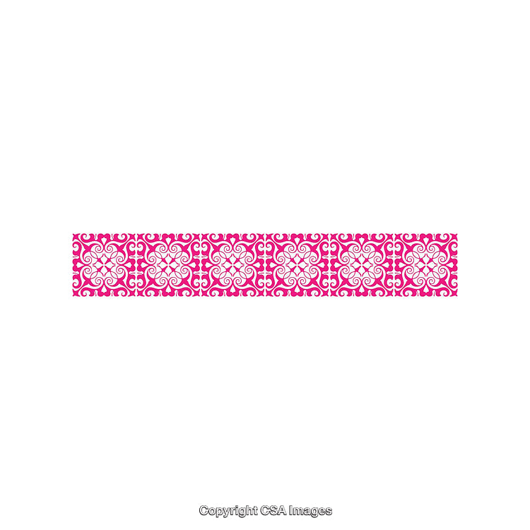 Elegant Pink Decorative Pattern With Intricate Filigree Design in Rectangular Repeat