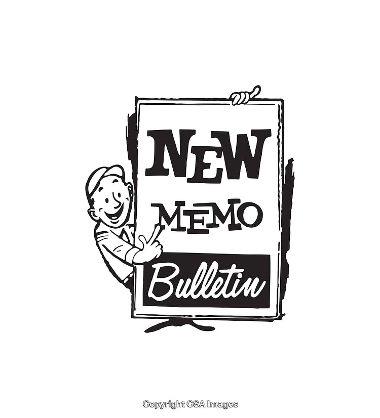 Vintage Black and White Illustration of a Sign with a Cheerful Character