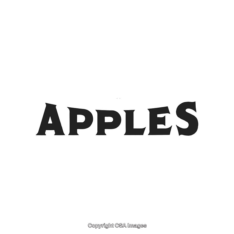 Stylized Typography of The Word 'Apples' in Bold Serif Font