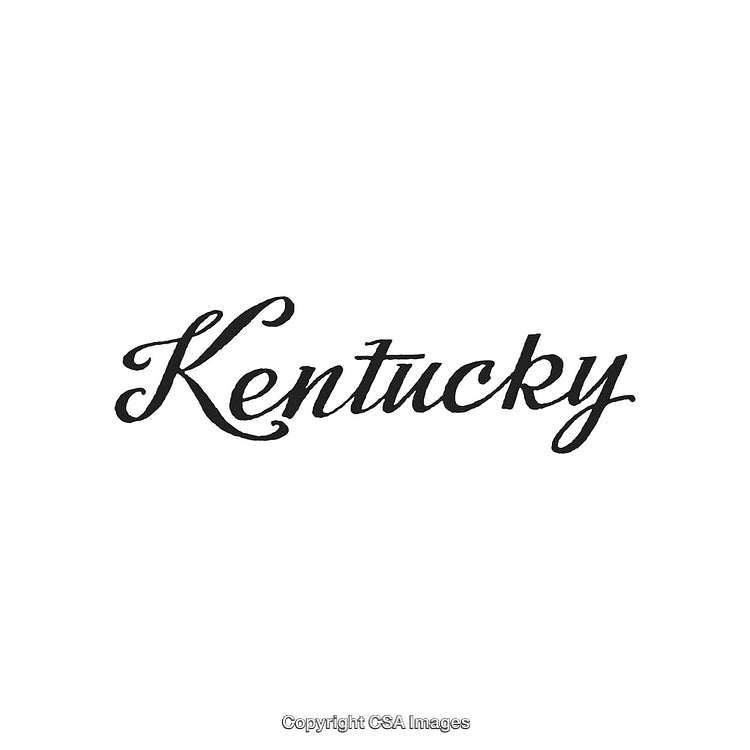 Elegant Handwritten Kentucky Typography Design on Clean White Background