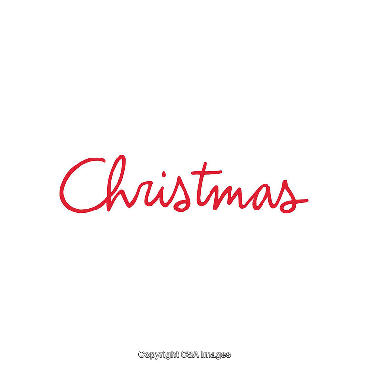 Elegant Cursive Red Christmas Text on a Minimalist White Background