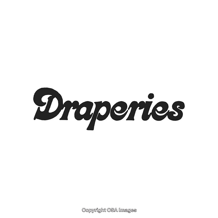 Elegant Vintage Typography Design Featuring the Word 'Draperies' with Retro Styling
