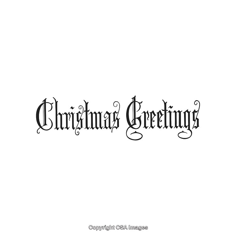 Elegant Calligraphic Christmas Greetings Wish in Black and White Style