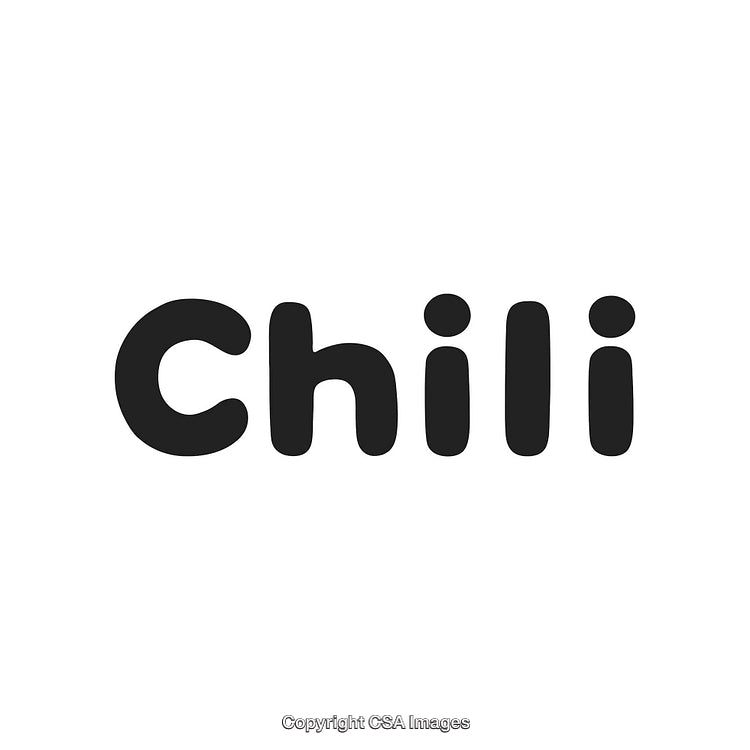 Modern Black Typography Featuring the Word 'Chili' in a Clean Design