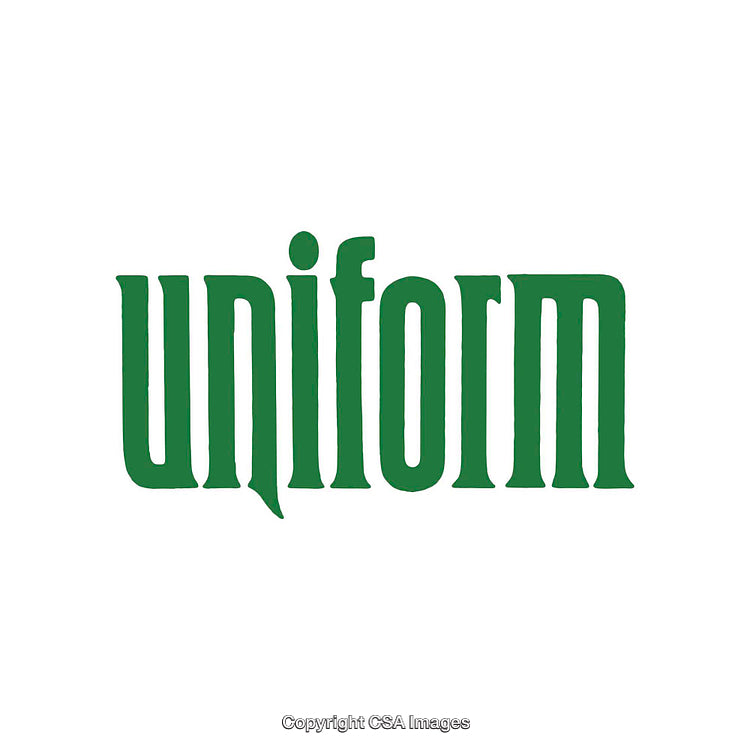 Minimalistic Green Text Design Featuring the Word "Uniform" in Stylized Font
