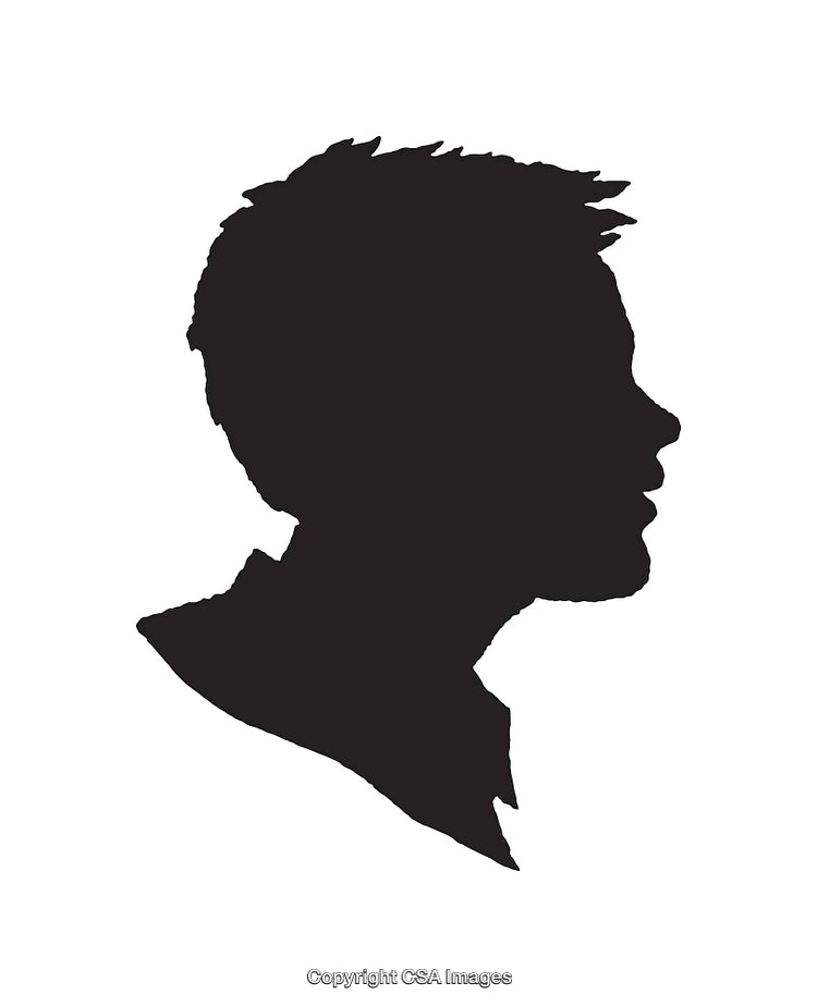Silhouette Illustration of a Person in Profile View on White Background