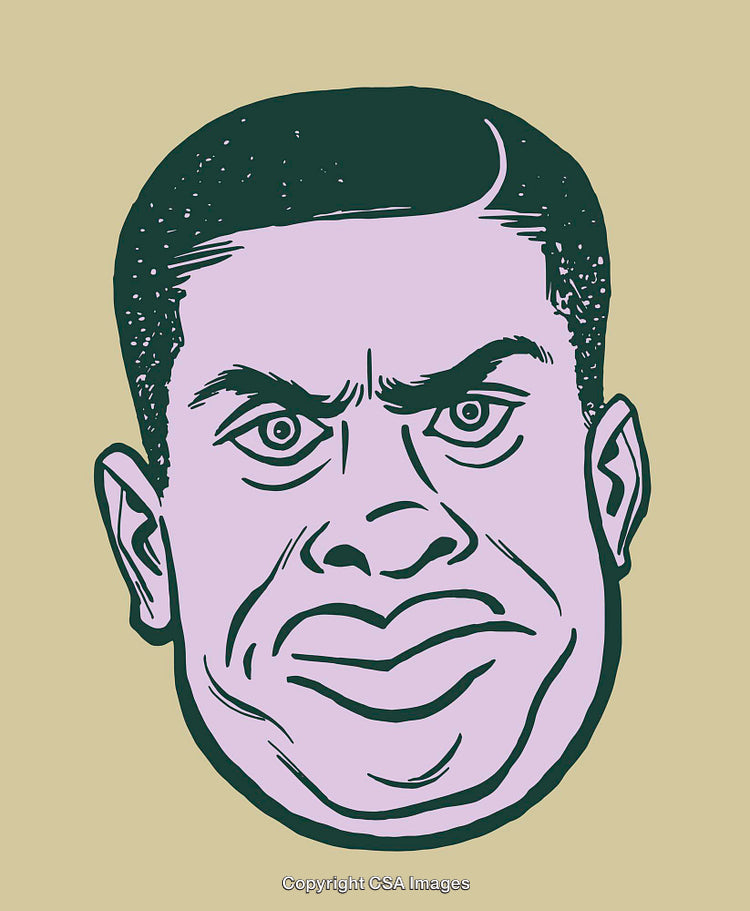 Color Art Illustration of an Expressive Face on a Neutral Background