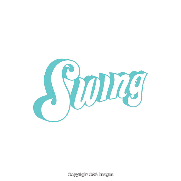 Retro Style Swing Typography in Light Blue Carved Typeface