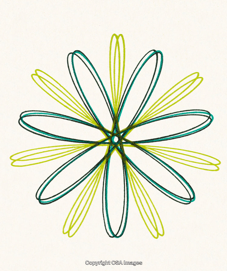 Abstract Geometric Pattern Resembling Floral Shape With Intertwined Loops