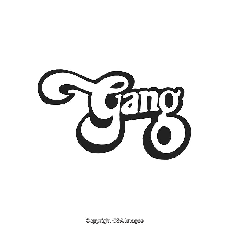 Stylized Black And White Gang Typography with Decorative Font Design