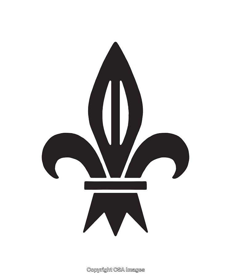 Elegant Black and White Fleur-de-Lis Symbol Illustration