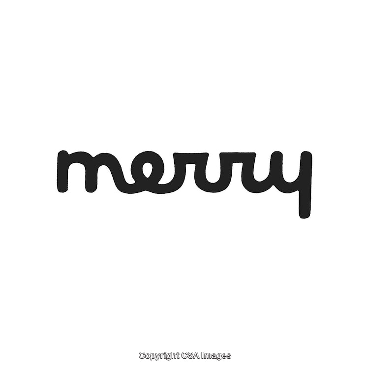 Simple Black Typography Saying Merry with Minimalist Design