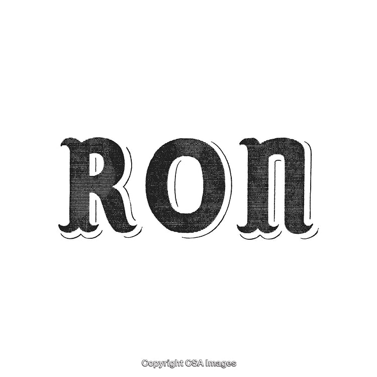 Vintage Typography of the Word 'Ron' With Artistic Lettering Style