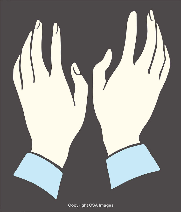 Minimalist Illustration of Two Hands in a Symmetrical Design